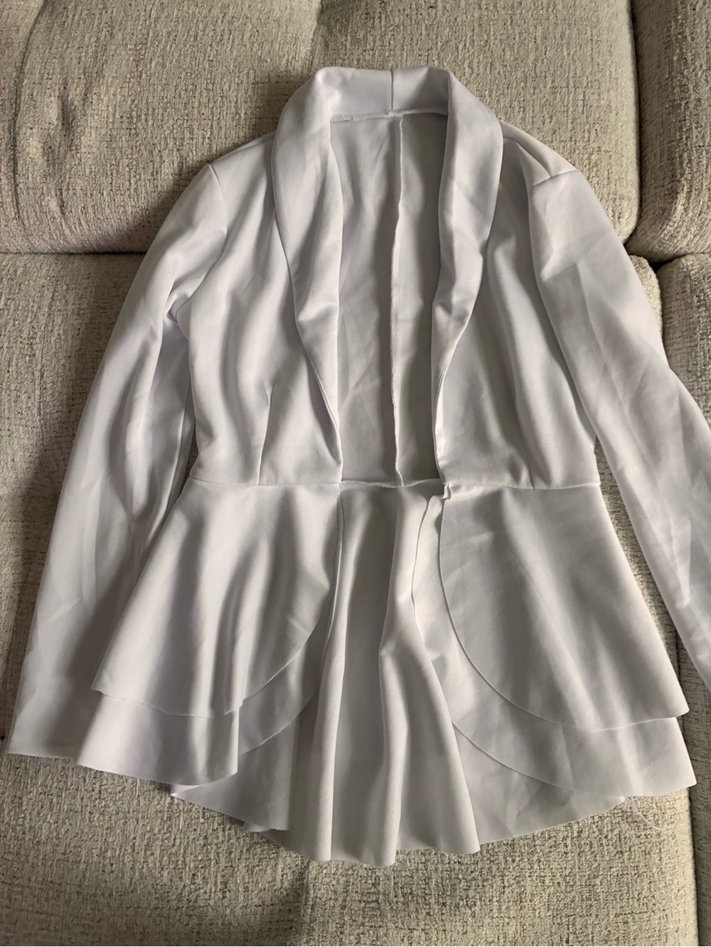 White Peplum Open-Front Jacket